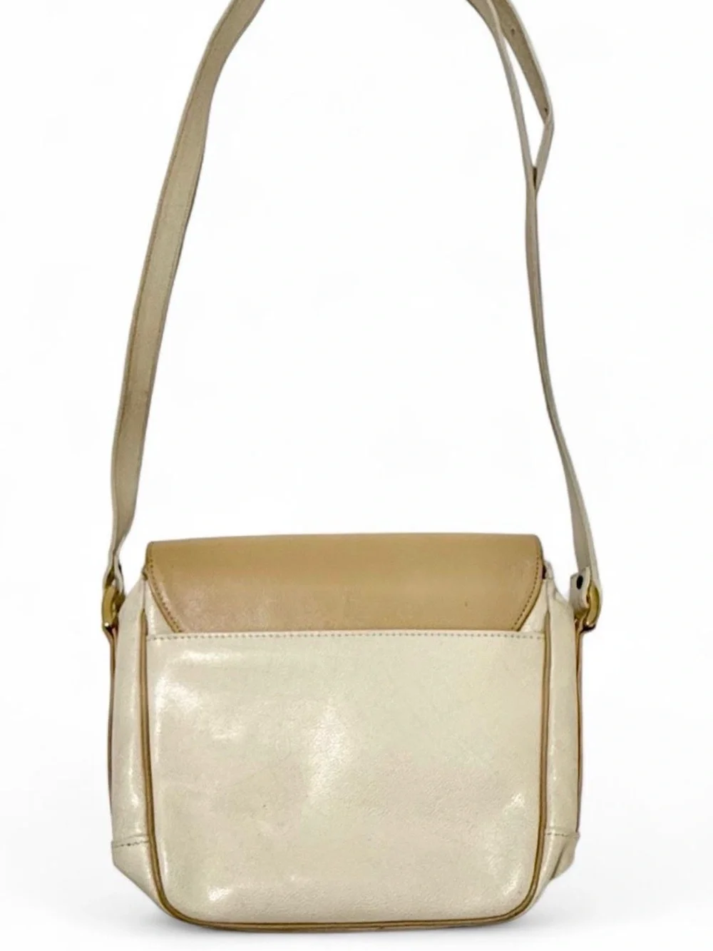 Louis Feraud Cream Leather Crossbody Bag